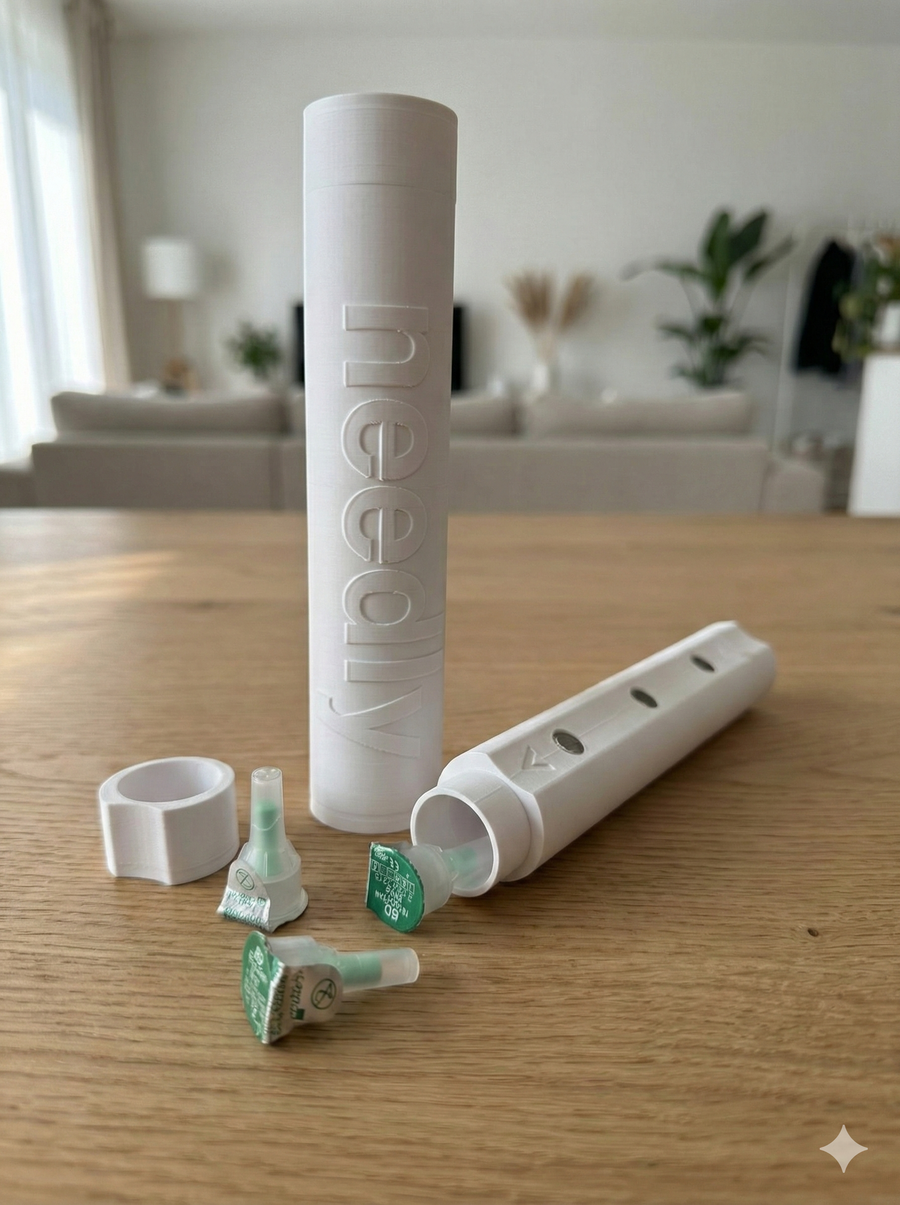 Needles organized, always ready.